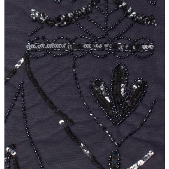 Adrianna Papell Beaded Deep Gray Gown - Picture 3 of 4